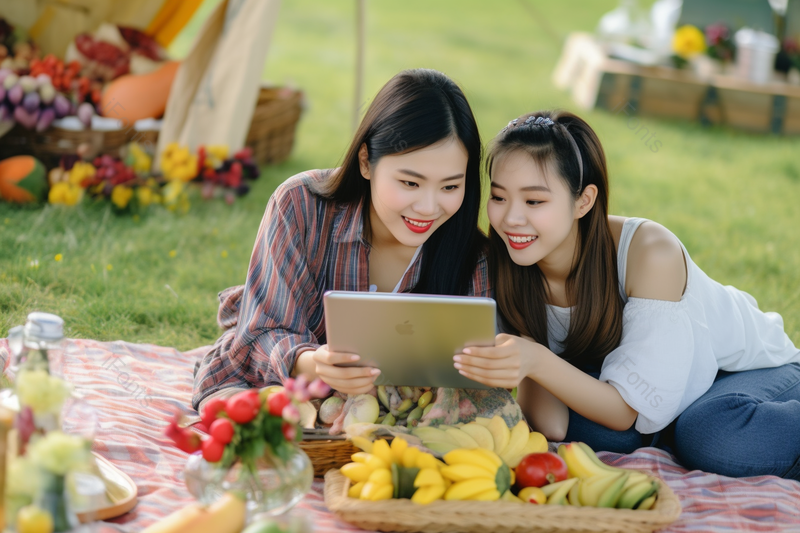 露营青春活泼的女性,高清,摄影图,摄影图片,图片大全,摄影图免费下载